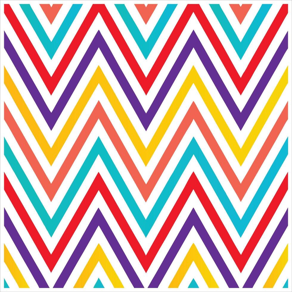 A colorful zigzag pattern with a diagonal stripe vector