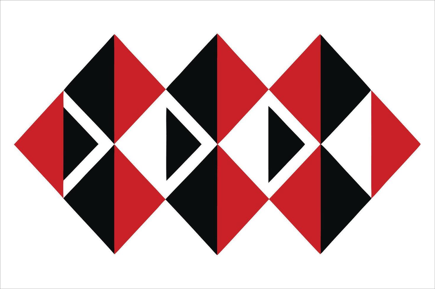 A red and black diamond pattern vector