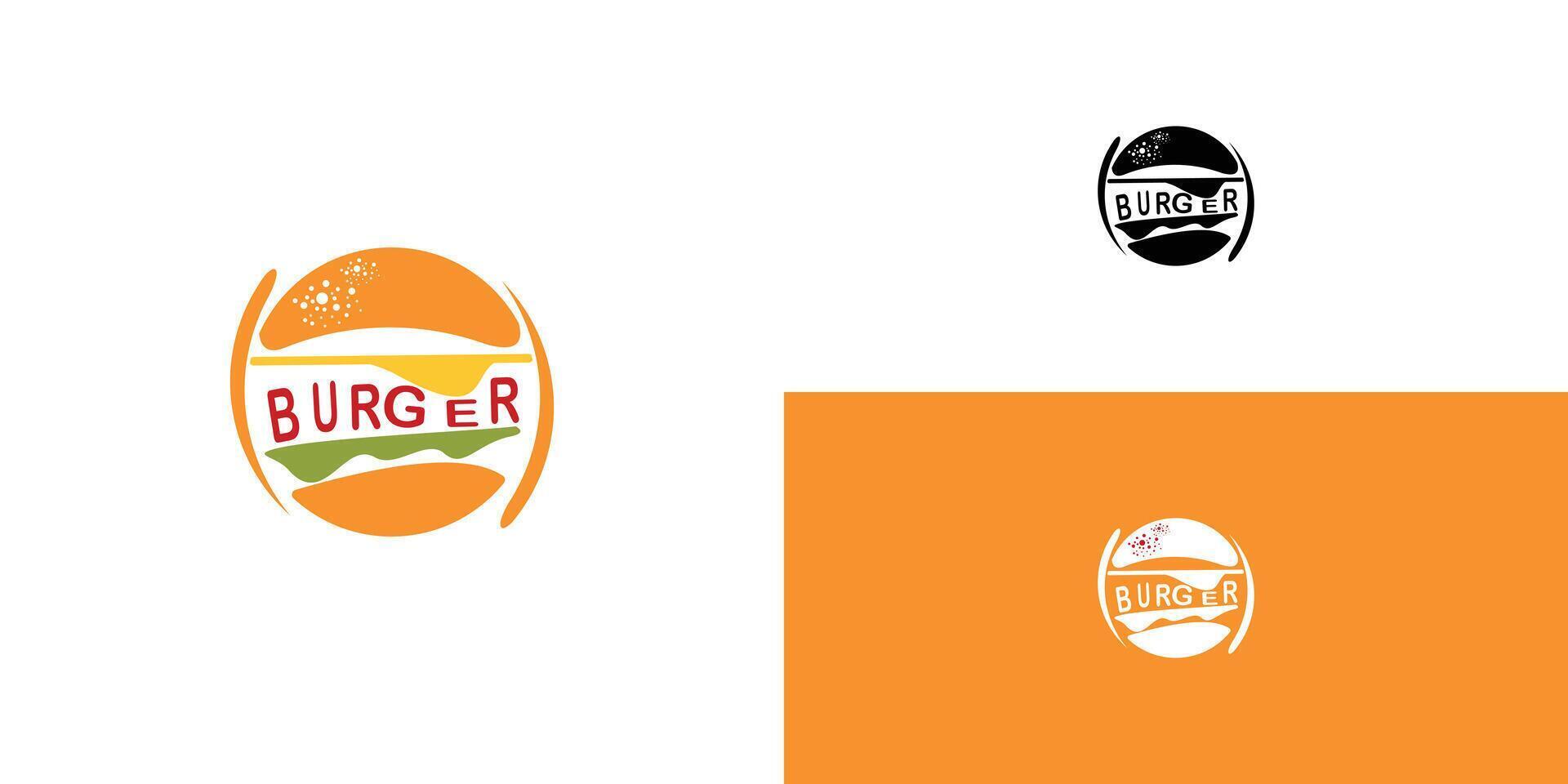 Creative burger logo design premium vector