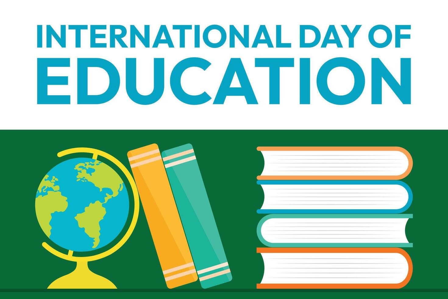 International day of education with globe and books. vector