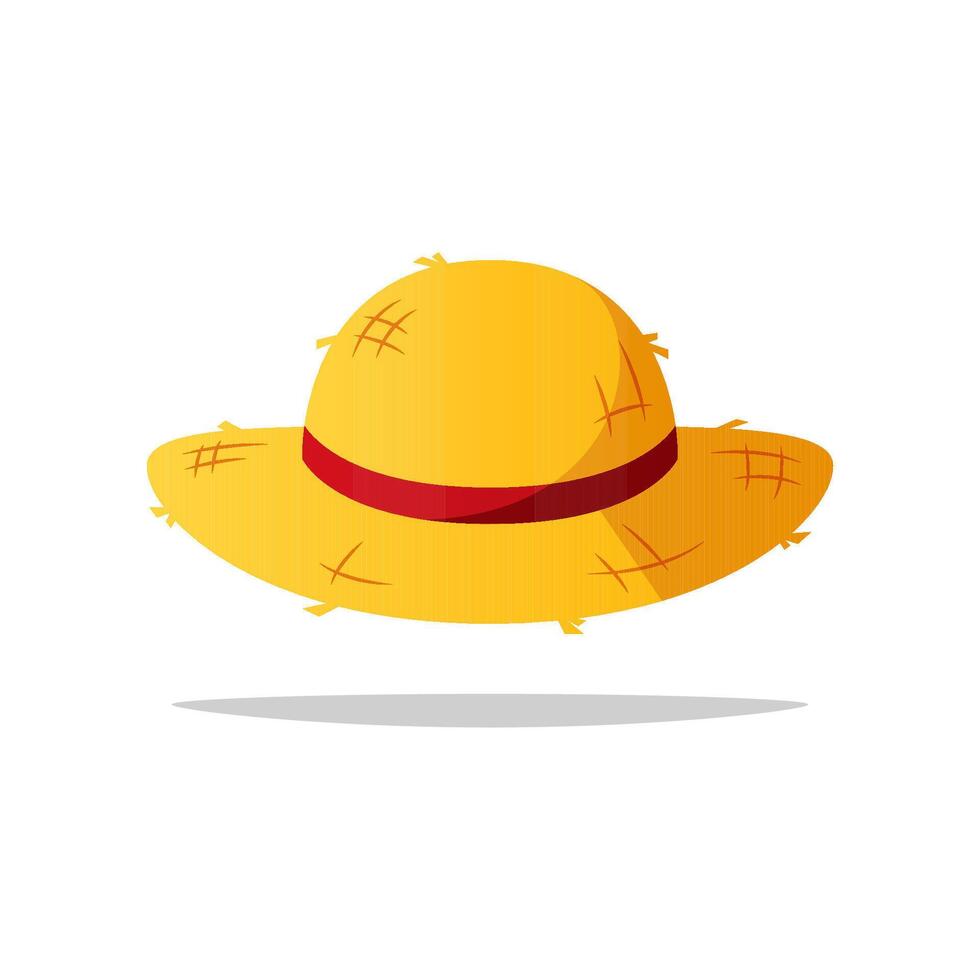 Straw hat isolated on white background. vector