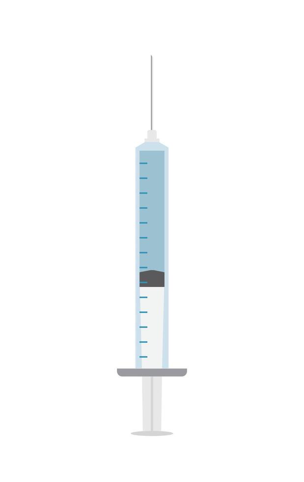 Medical disposable syringe with needle, suitable for vaccine injection, vaccination, plastic syringe with needle vector