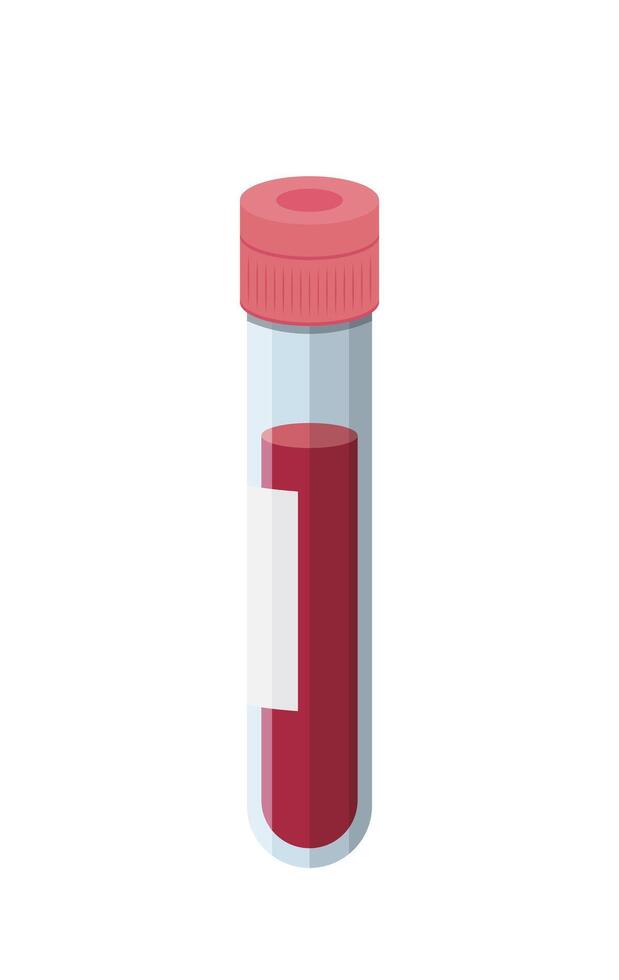 Blood in test tube icon isolated on white background vector