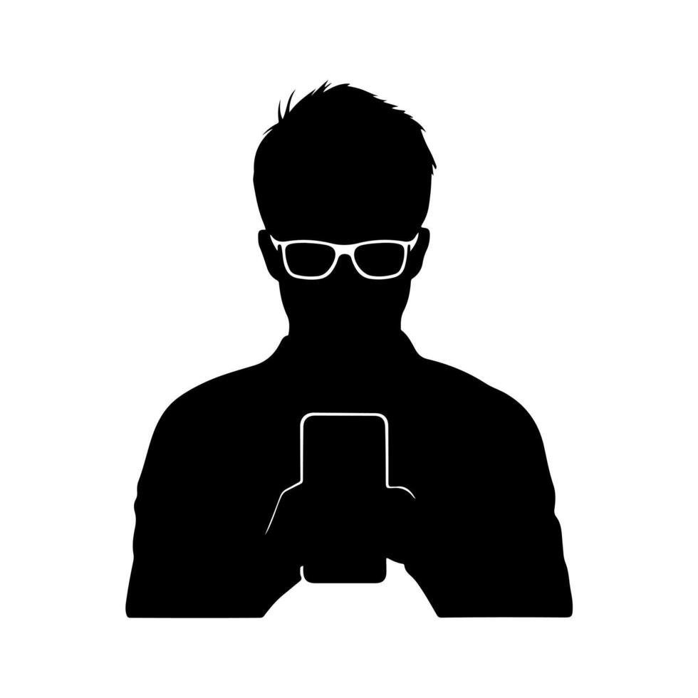 Black silhouette of a app developer vector