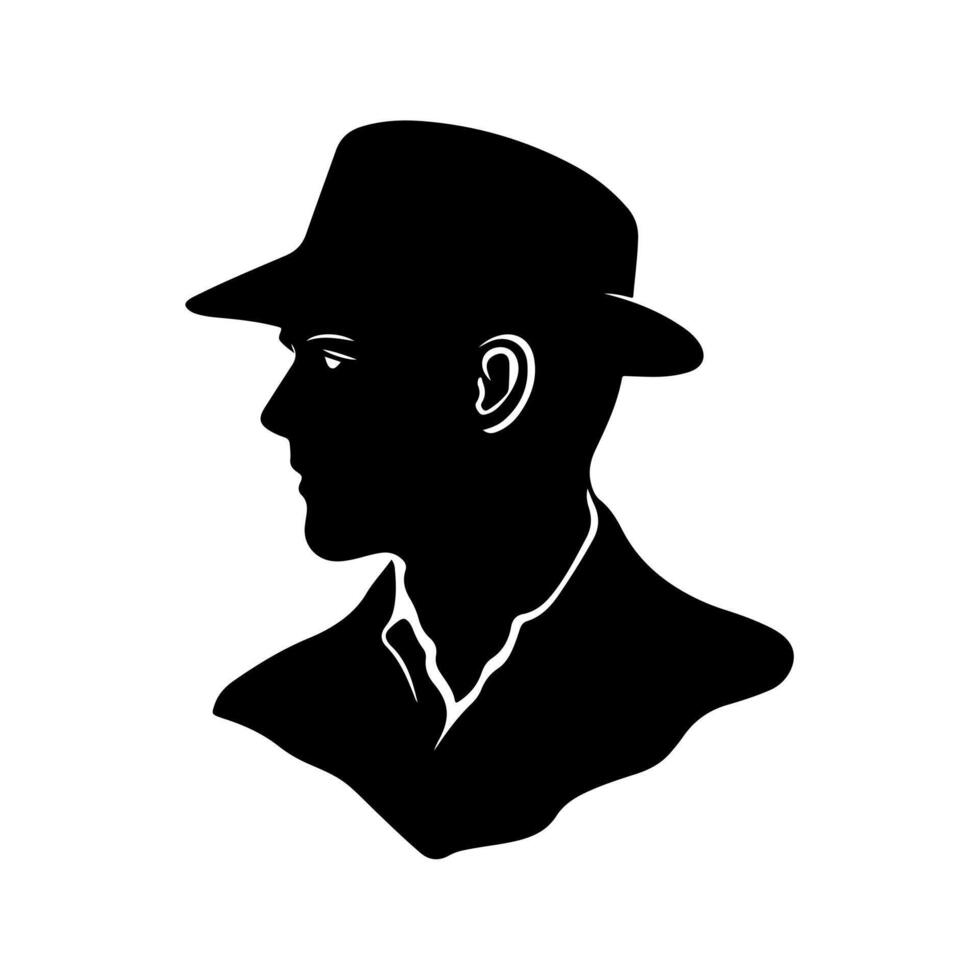 Silhouette of a anthropologist vector