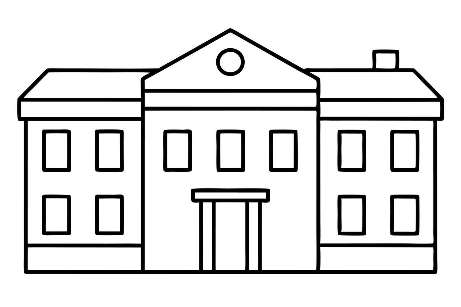 A black and white outline of a building vector