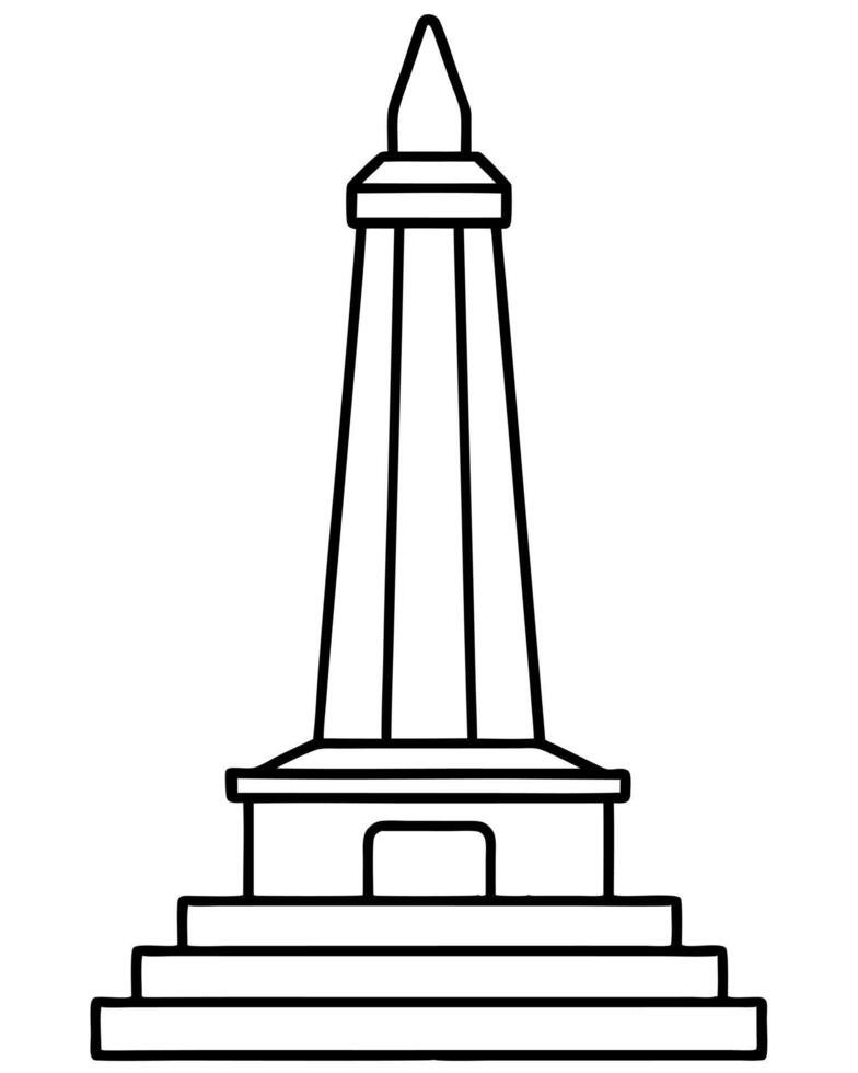 A monument with a tower on top vector