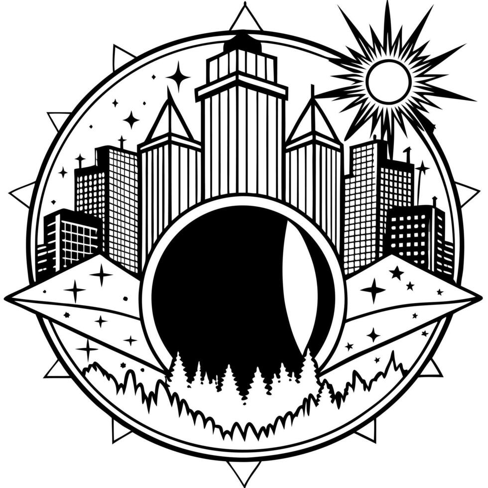 A black and white logo for a band vector