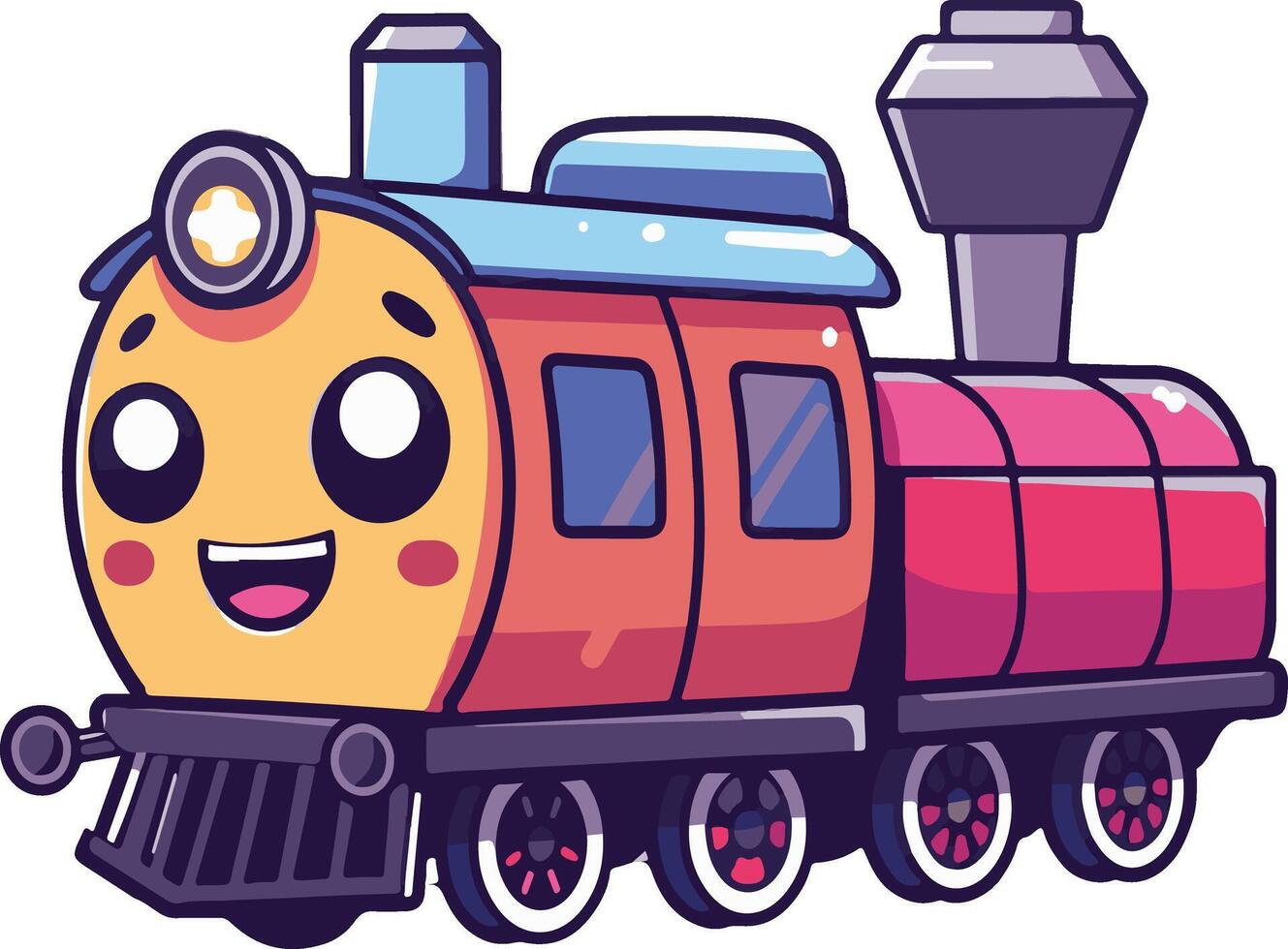 A cartoon train with a smiley face vector
