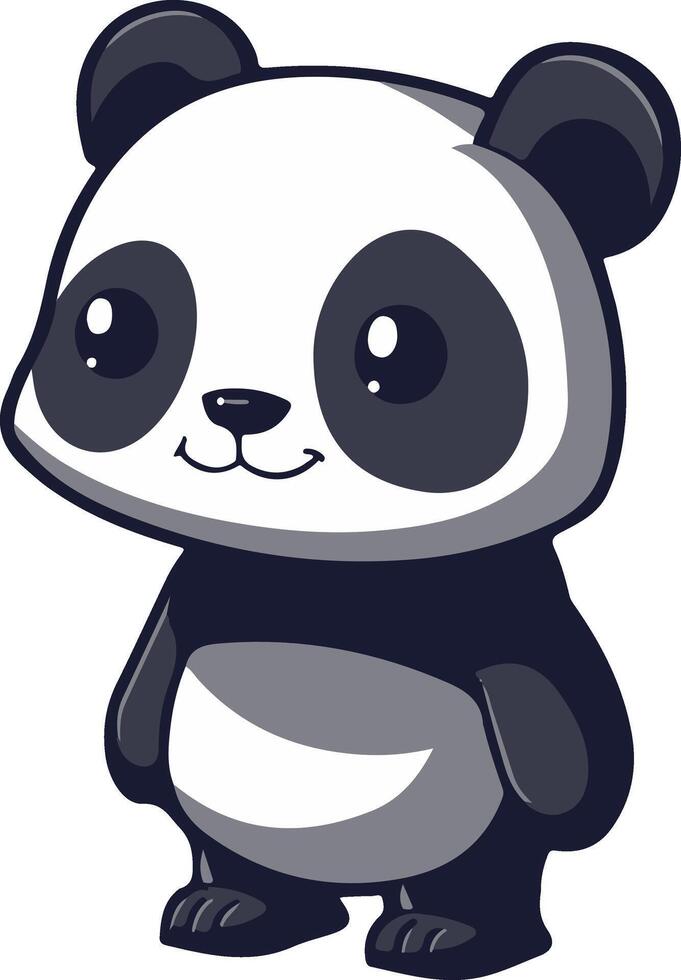 A cartoon panda bear standing with its eyes closed vector