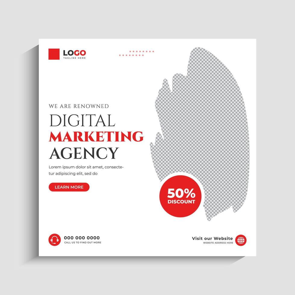 Digital Marketing Template for Social Media vector