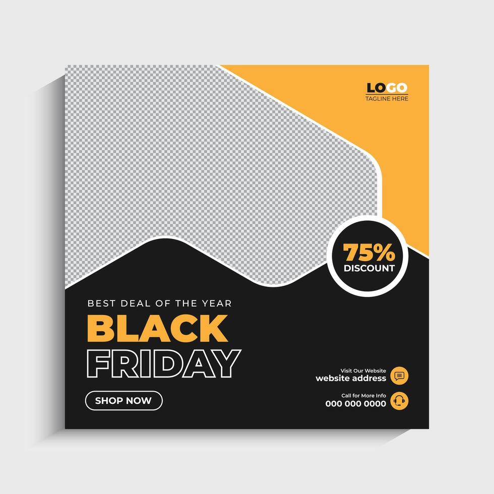 Professional Black Friday Social Media Template vector