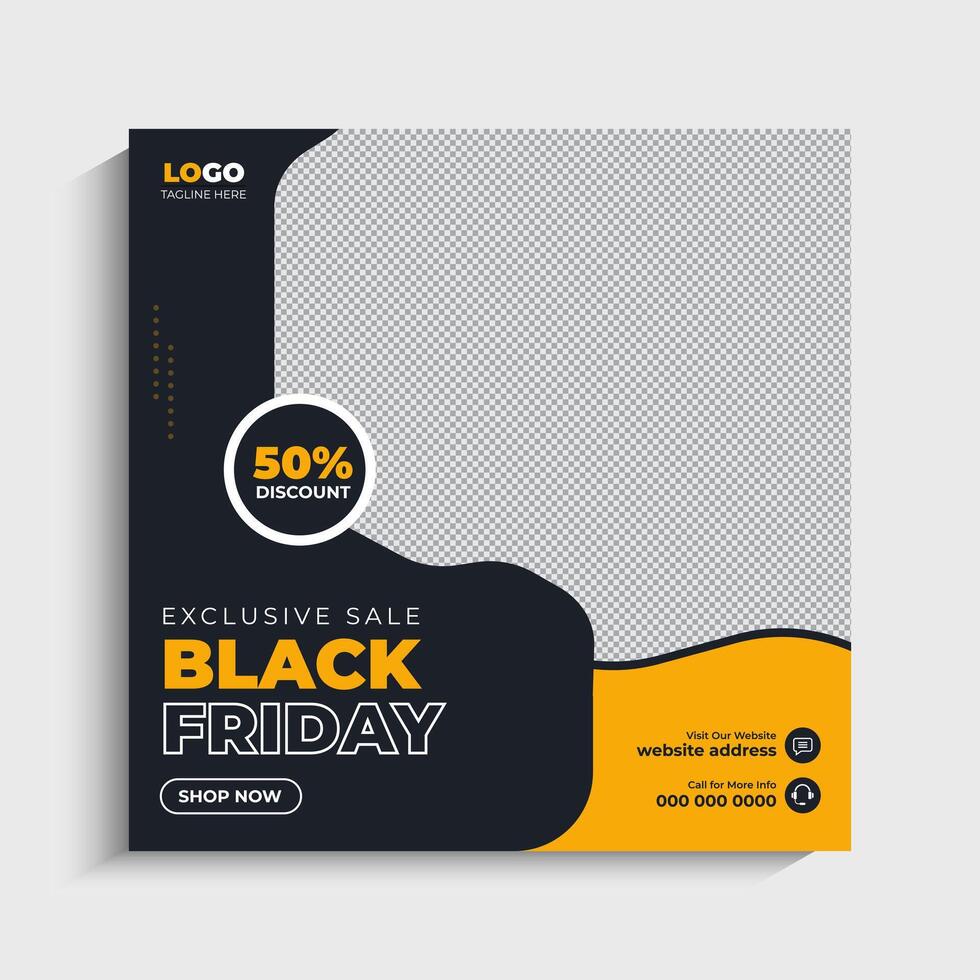 Creative Black Friday Sale Banner post design vector