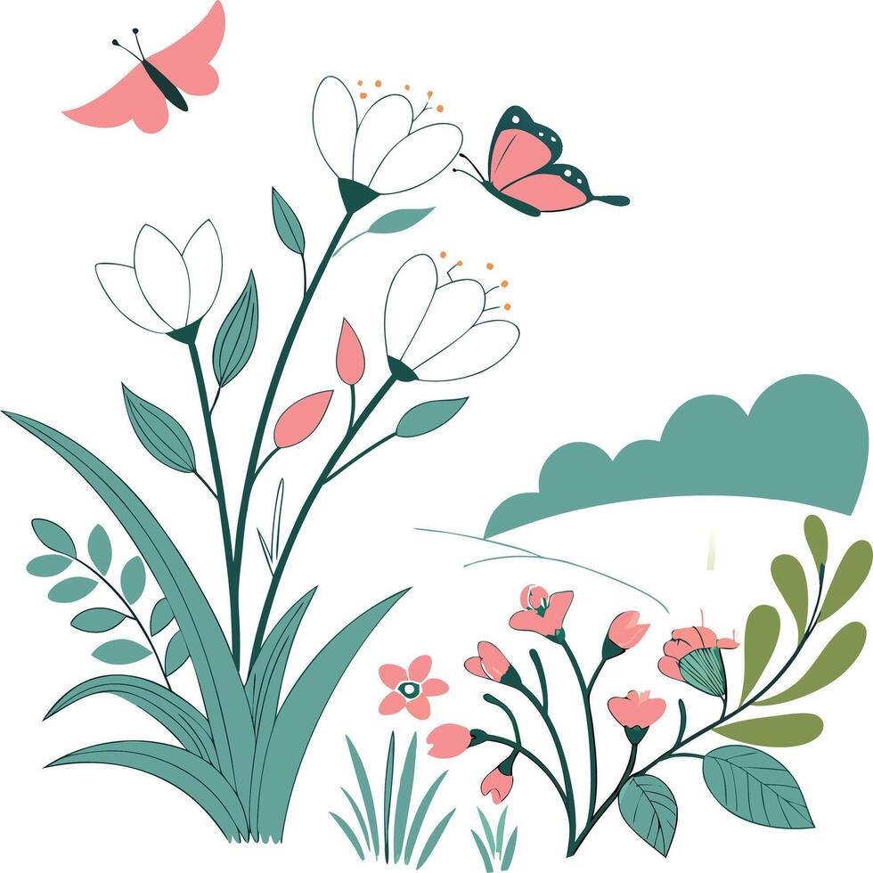 A Fresh Take on Spring in Abstract Lines. vector