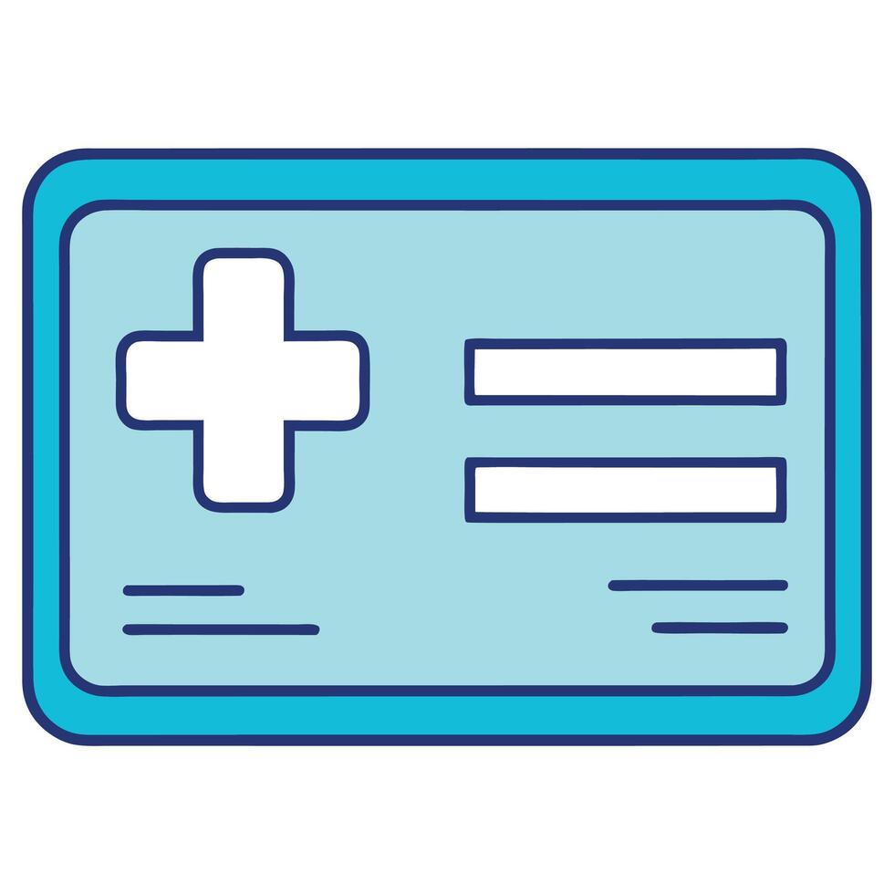 Medical card icon illustration. vector