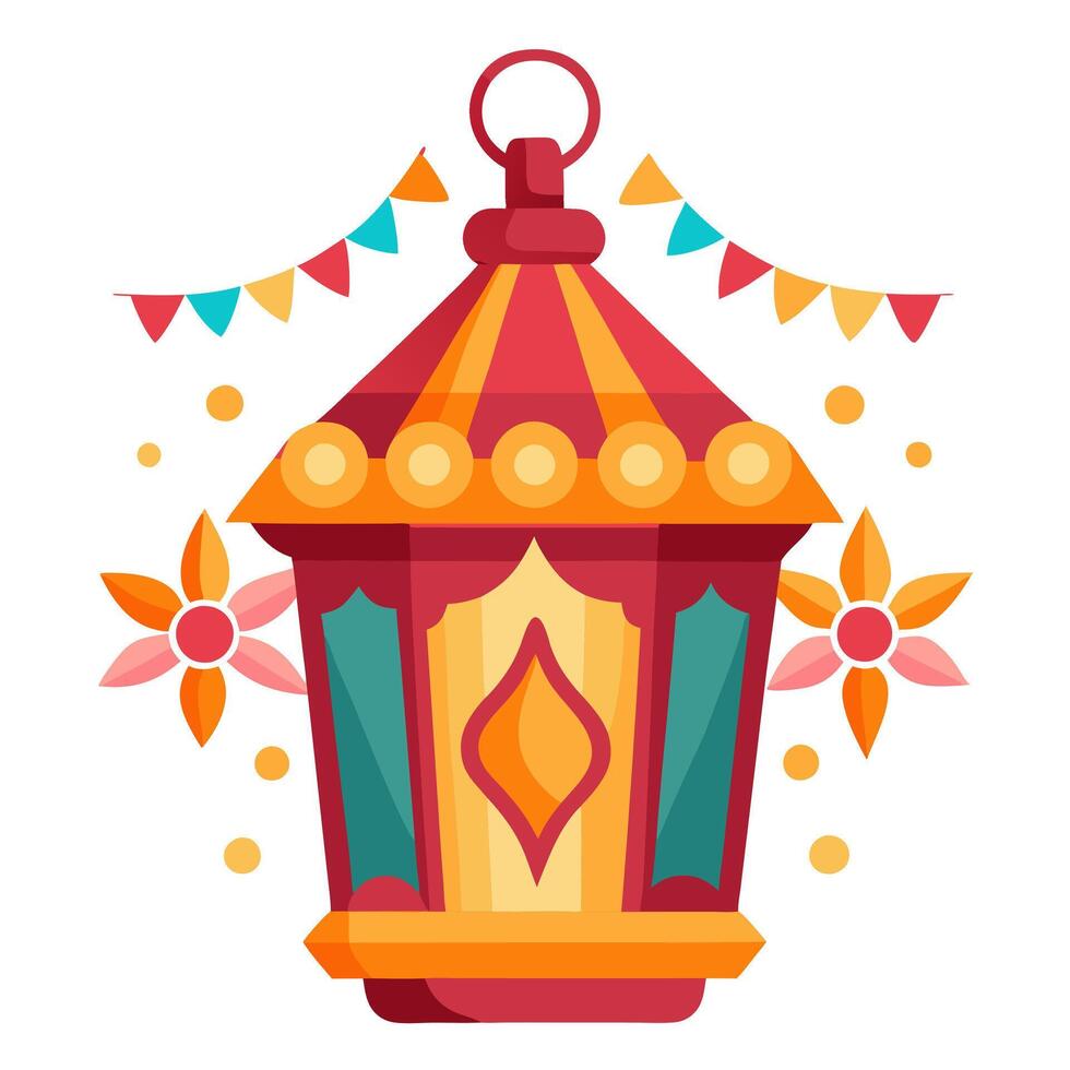 Decorative festive lantern with holiday accents vector