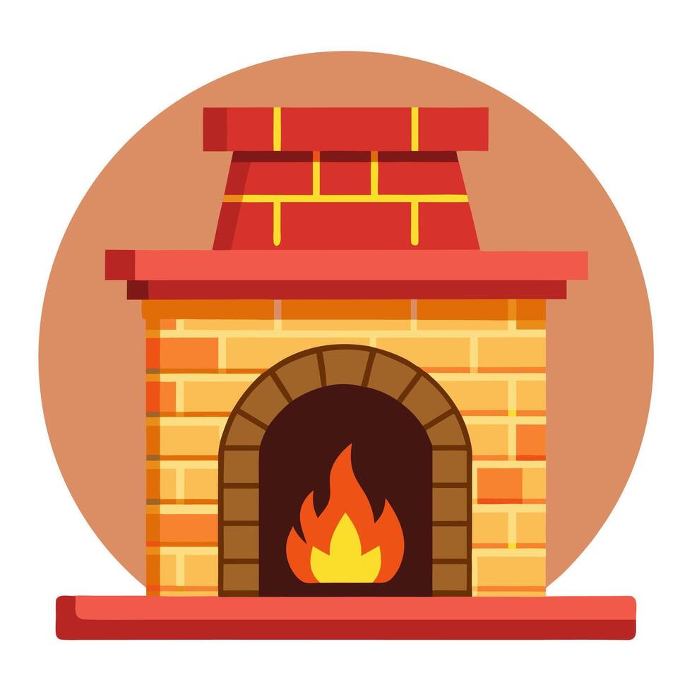 Cozy Fireplace Illustration vector
