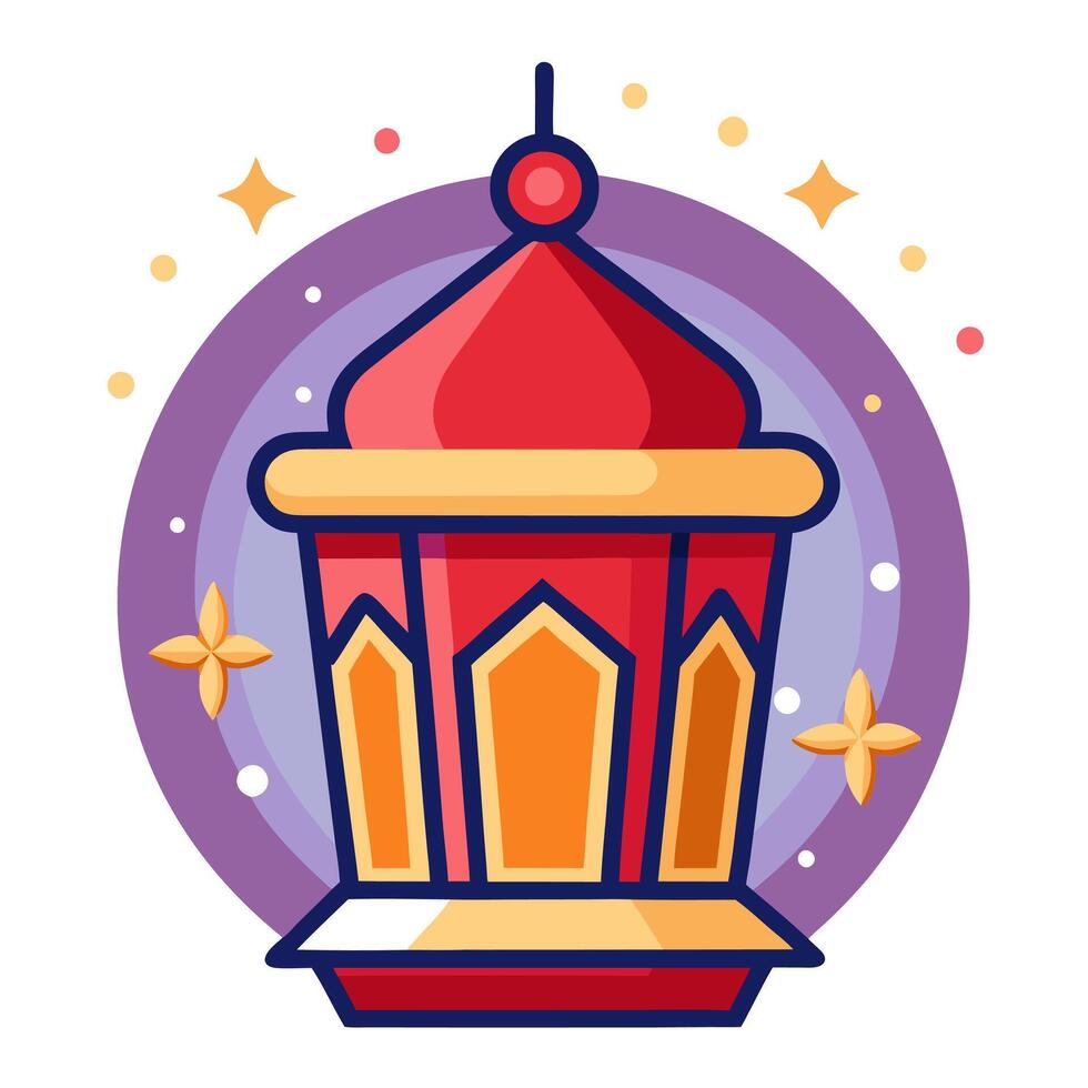 Colorful holiday lantern illustration vector