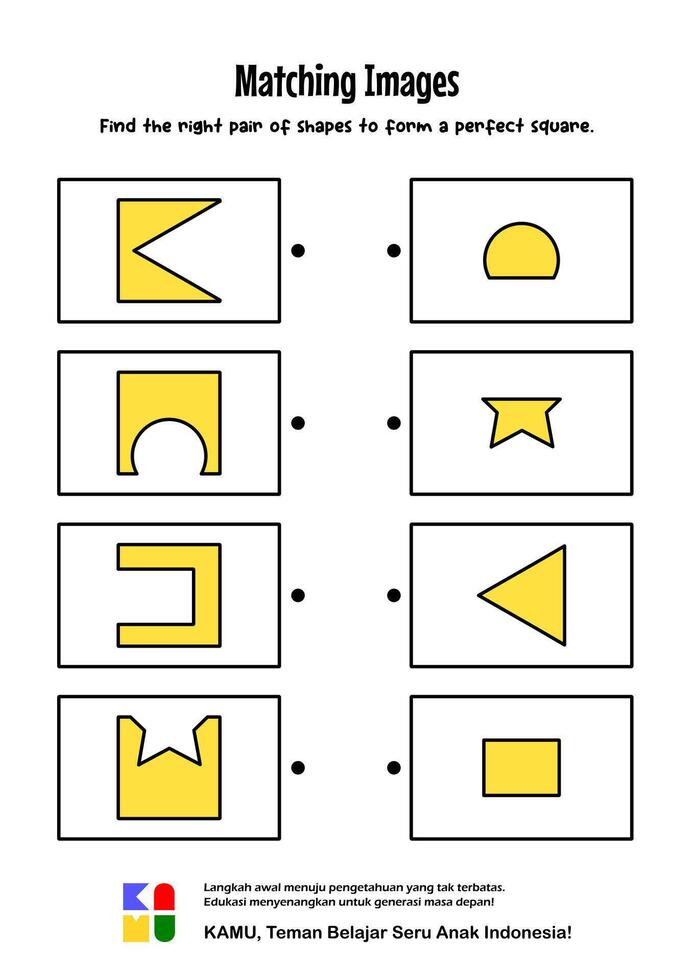 educational game for children. preschool shape matching worksheet. Education worksheet Printable A4 size. focus exercise vector