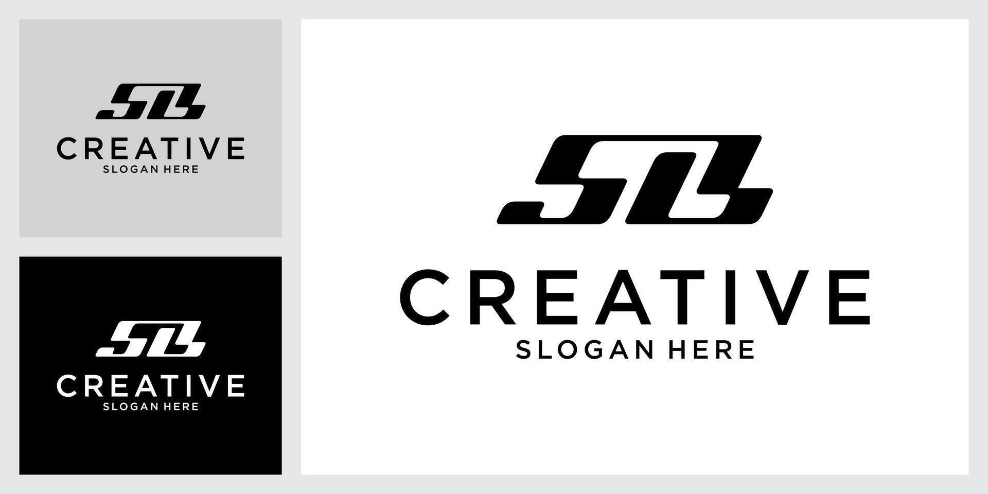 SB or BS initial letter logo design vector