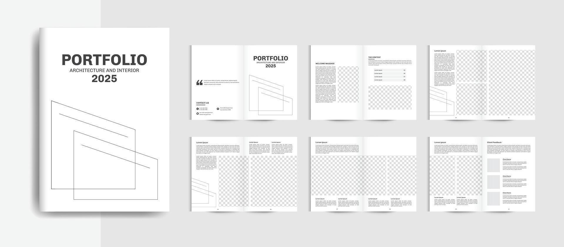 Architecture portfolio, professional portfolio design vector