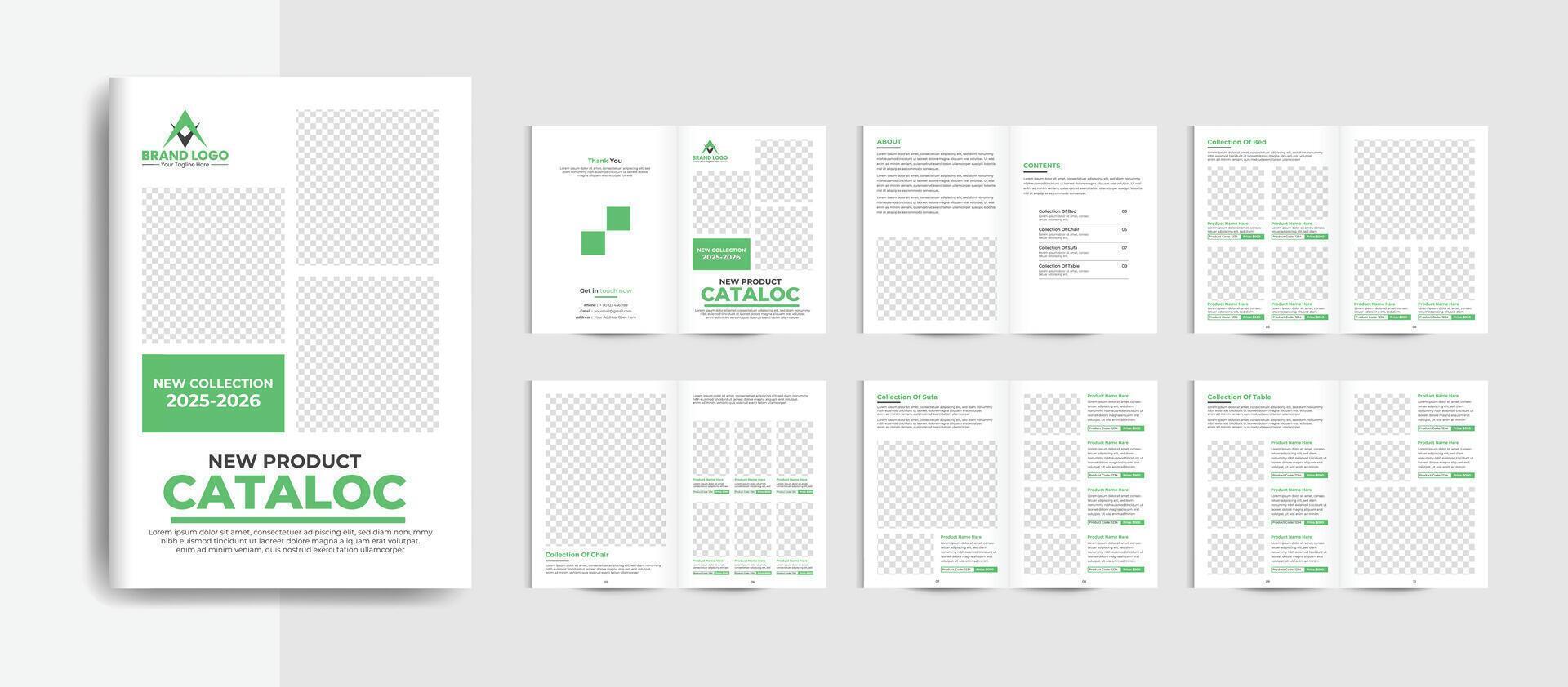 Furniture product catalog brochure design vector