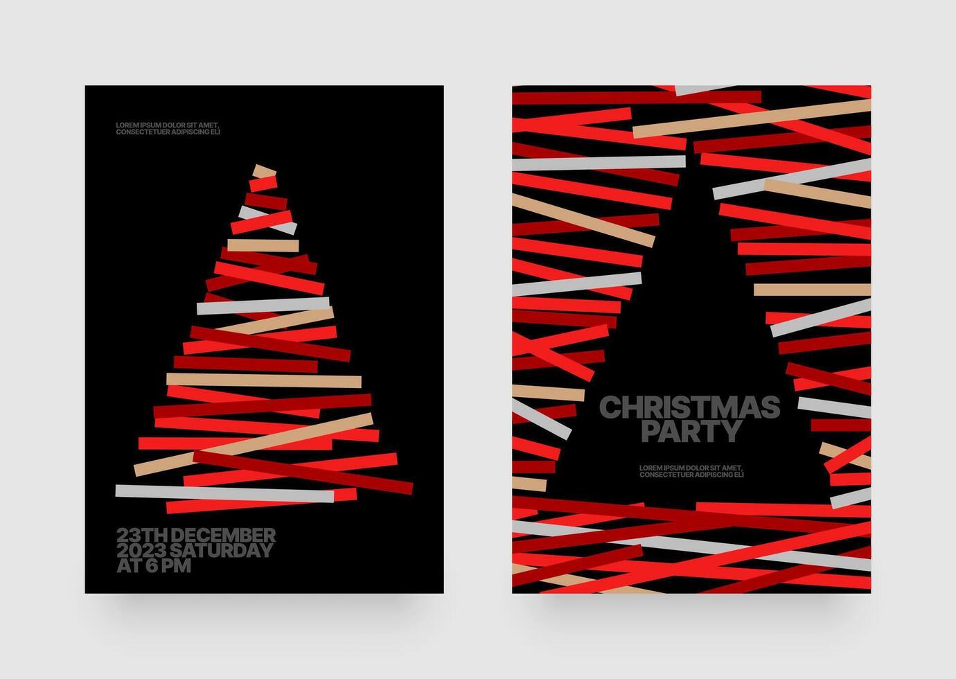 illustration with Christmas tree for flyer template, greeting card, poster, banner or social media. Happy New Year and Merry Christmas. Christmas tree made of geometric shapes. vector