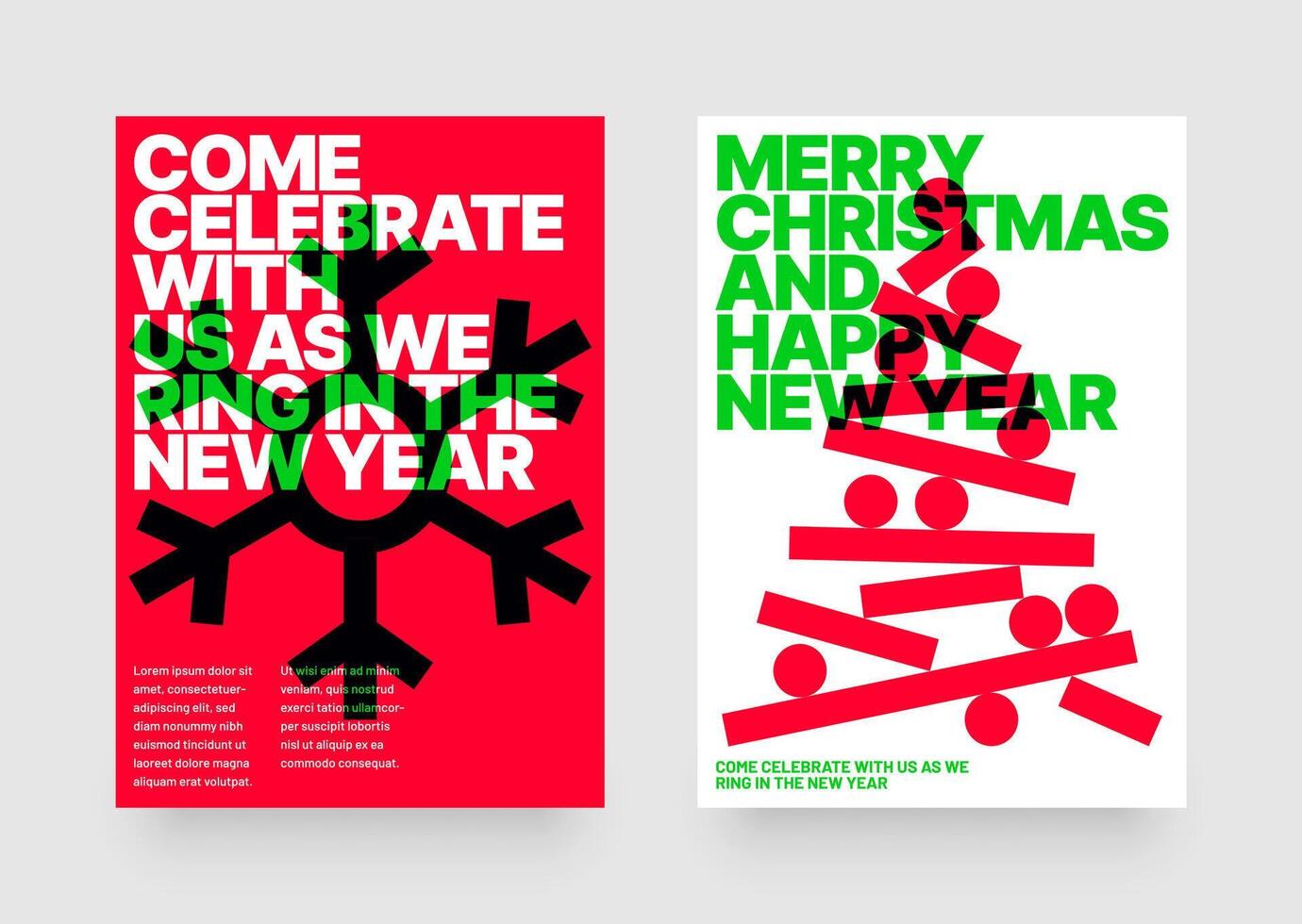 Layout with abstract Christmas tree for flyer template, greeting card, poster, banner or social media. Happy New Year and Merry Christmas. Christmas tree made of geometric shapes. vector