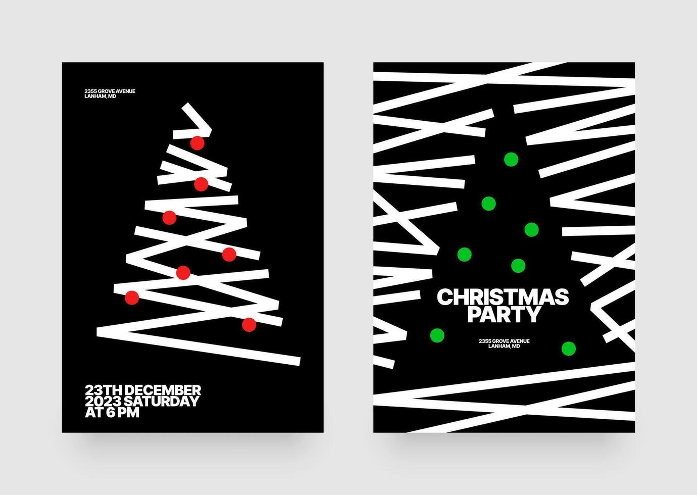 Poster with abstract Christmas tree for flyer template, greeting card, banner or social media. Happy New Year and Merry Christmas. Christmas tree made of geometric shapes. vector