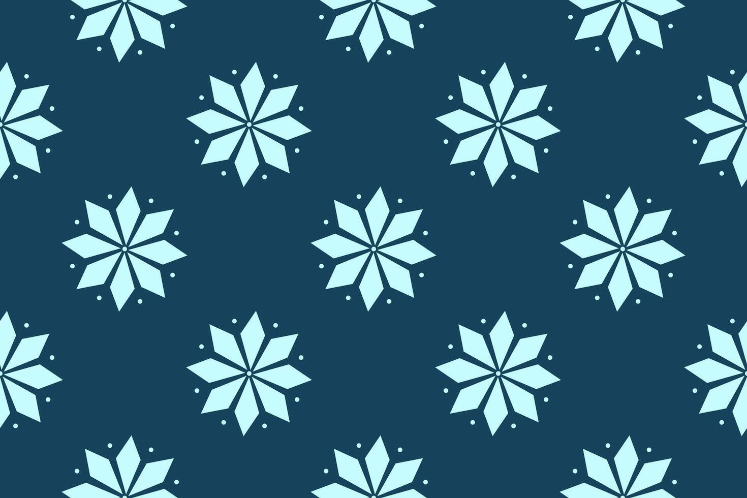 Seamless snowflake pattern in blue tones, perfect for Christmas, New Year, and winter-themed designs and decorations. vector