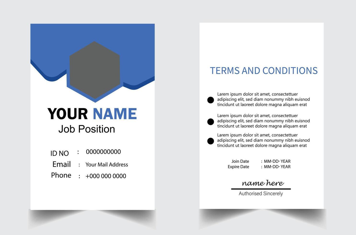 Modern and minimalist id card template Creative id card design for your company employee vector