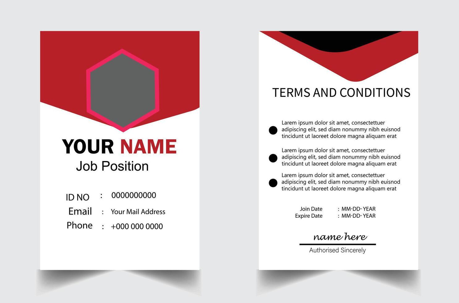 Multipurpose Identity Card Template vector