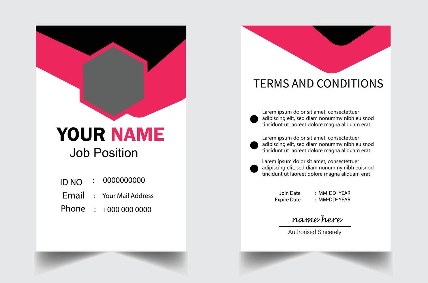 Modern and clean office id card template and corporate id card design template vector