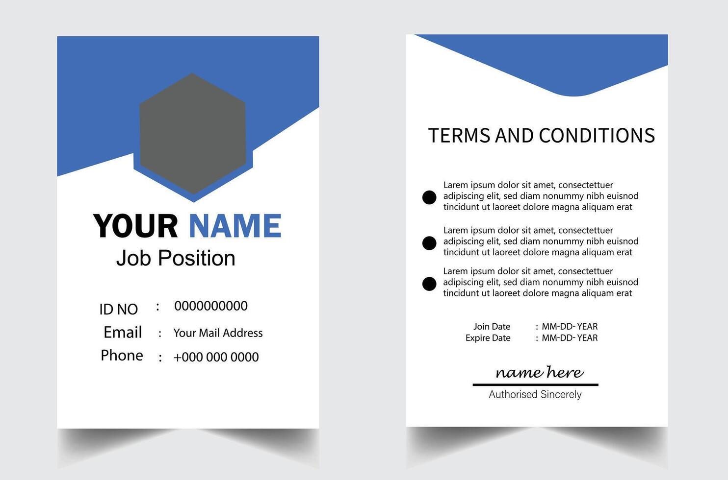 Office Identity Card Template vector