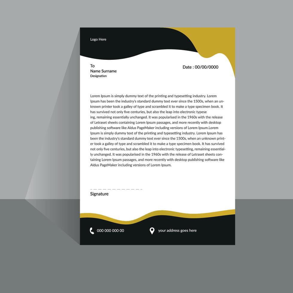 Modern letterhead design template. vector