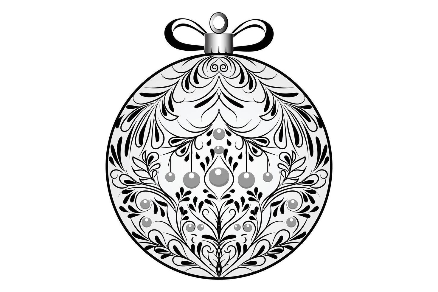 Christmas ball with ornaments design. vector