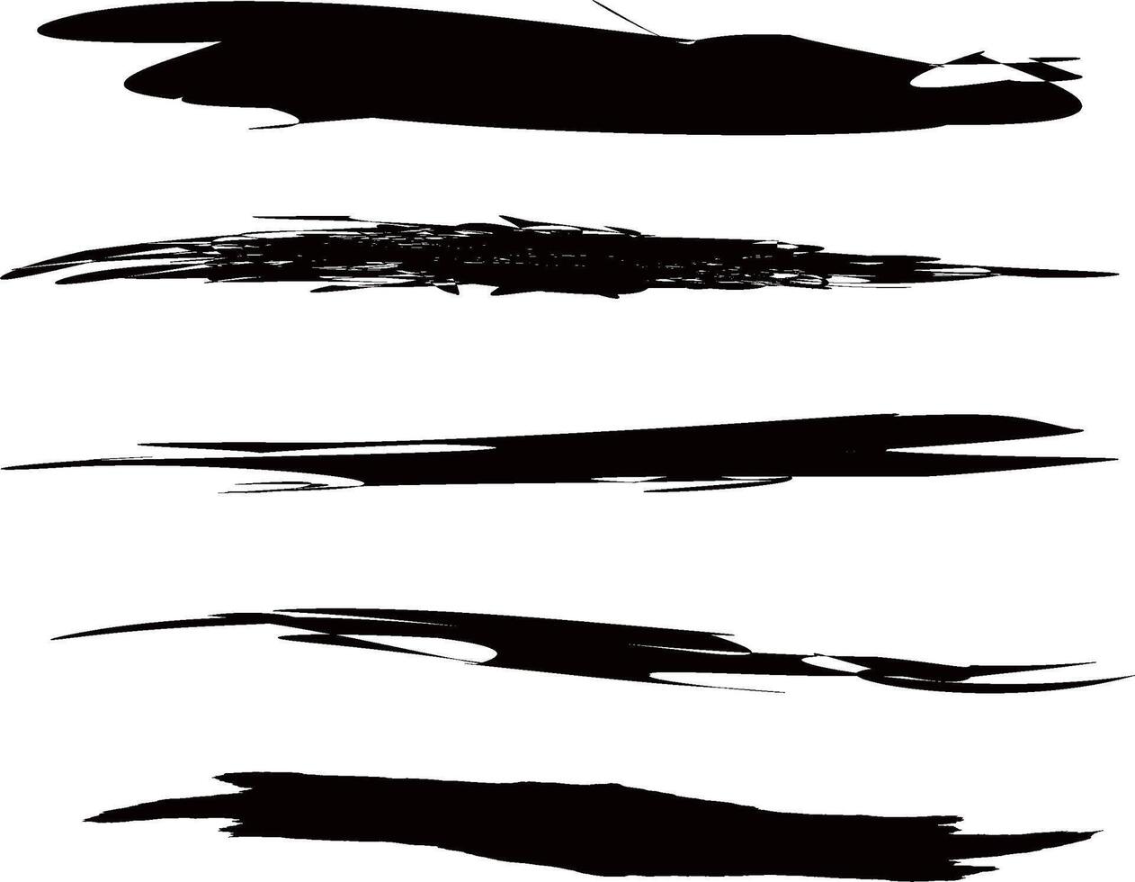 a set of black brush strokes on a white background vector