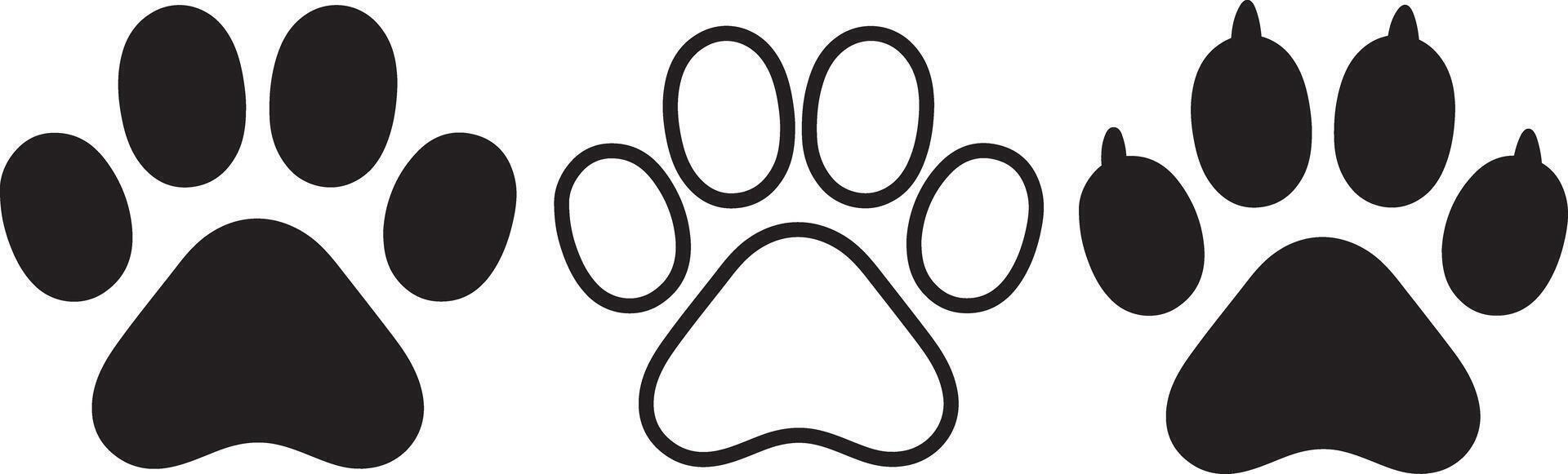 Detailed Animal Paw Print Vectors for Authentic Nature and Wildlife Designs