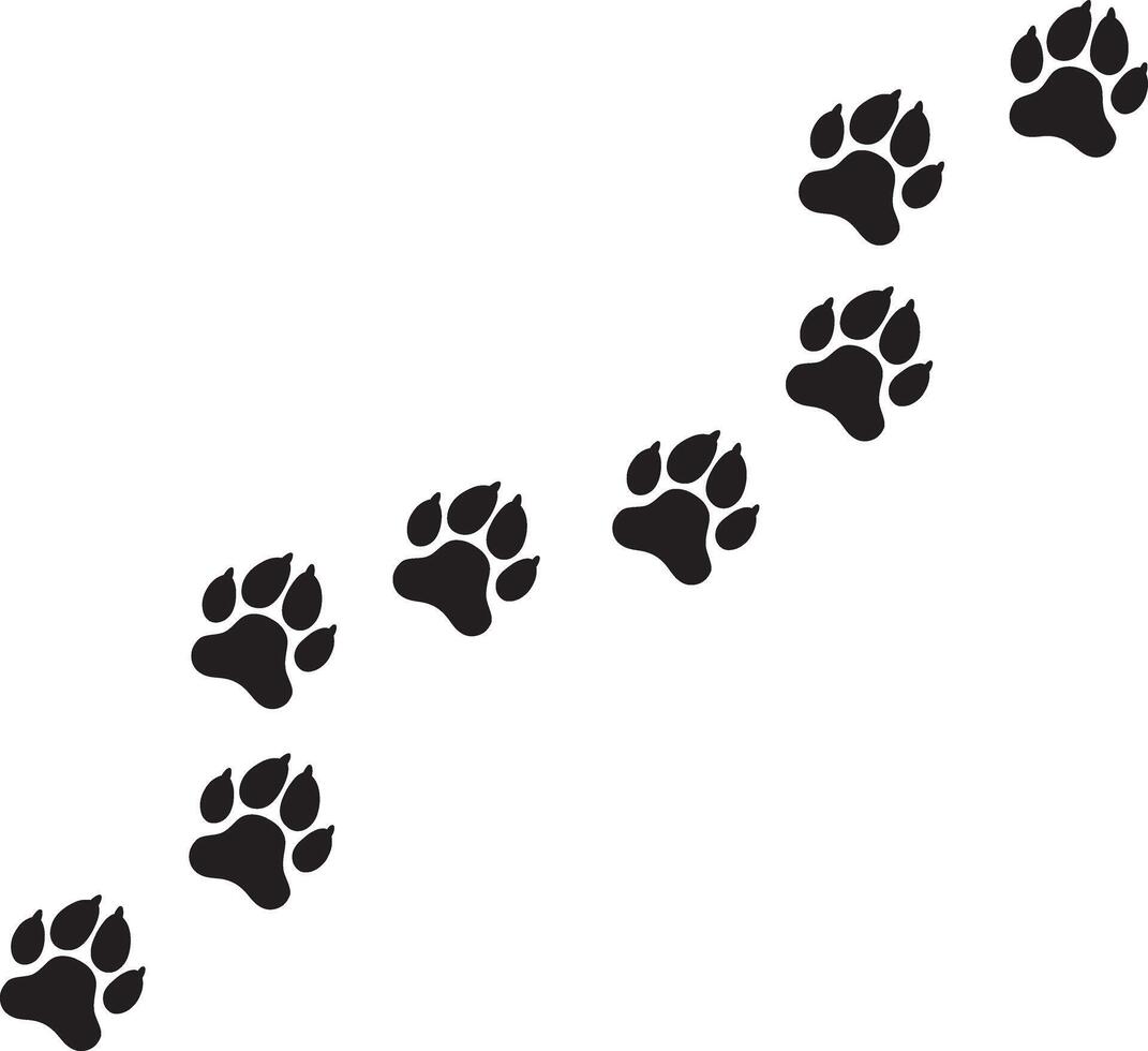 Simple Dog Paw Print Illustration on White Background Perfect for Pet Inspired Designs vector
