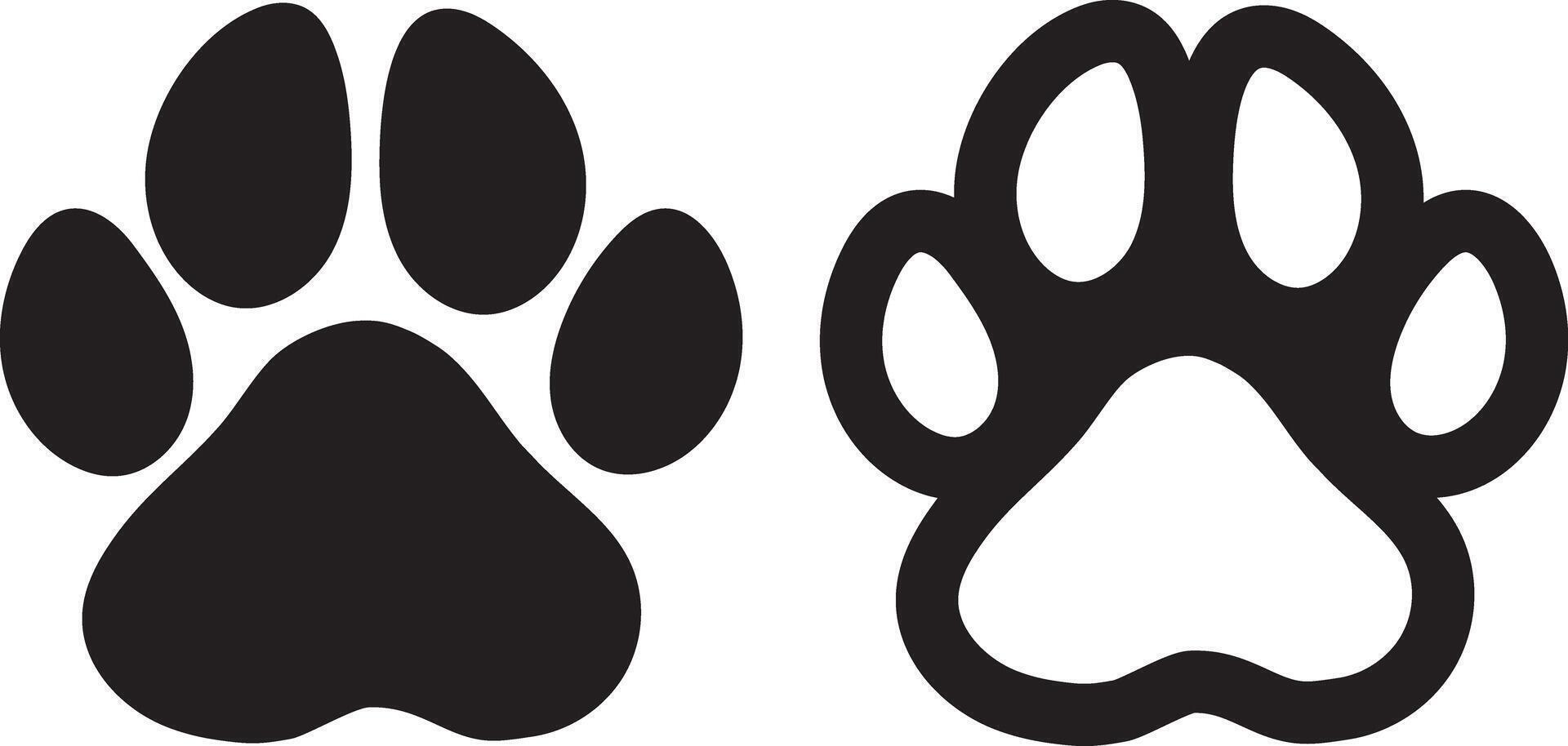 Dog paw print icons with white background for pet apps and animal websites vector