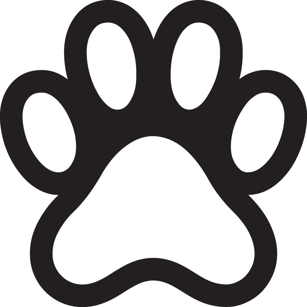 Simple dog paw print flat icon design for animal apps and online platforms vector