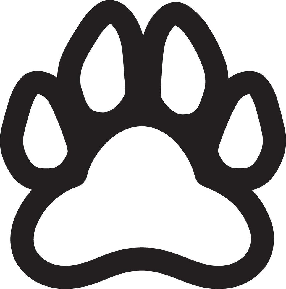 Minimalist dog paw print flat icon perfect for animal apps and pet sites vector