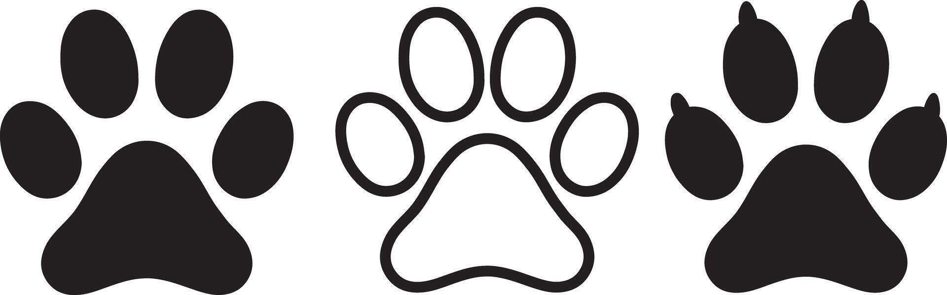Diverse Animal Paw Print Art Collection for Creative Design Projects vector