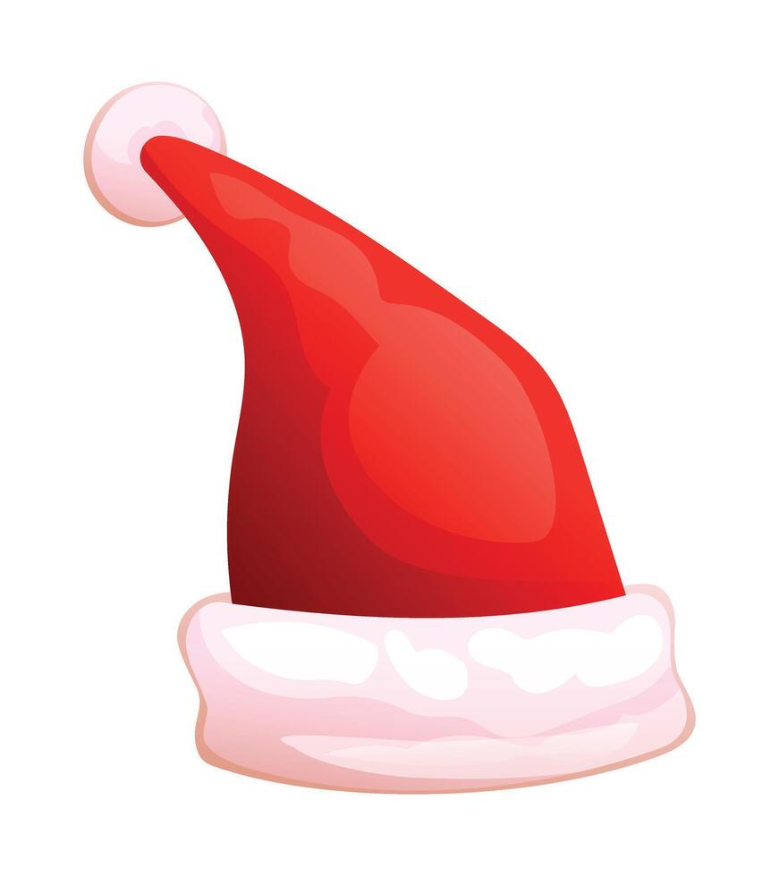 Santa hat cartoon illustration isolated on white background vector