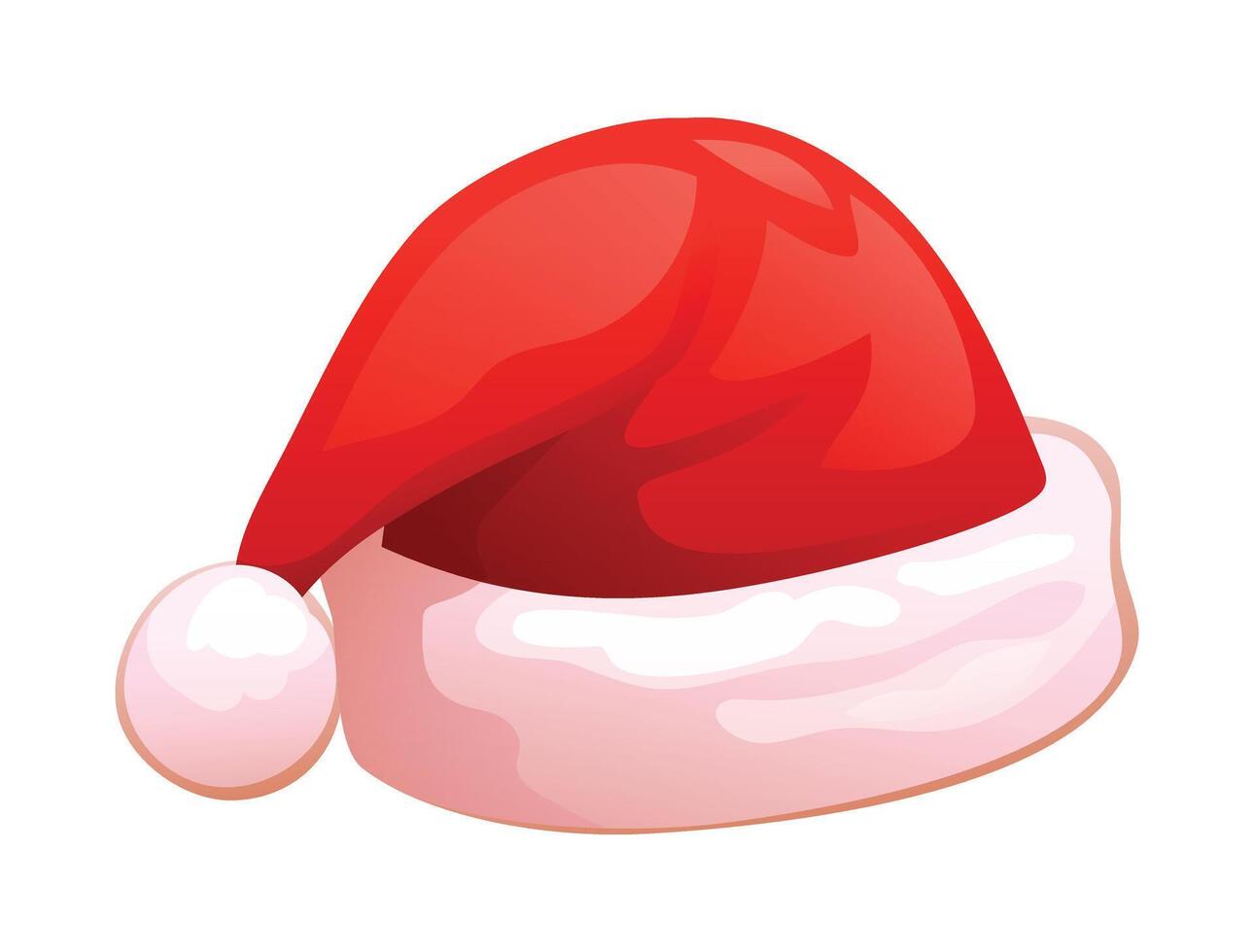 Santa Claus Christmas red hat. Cartoon illustration isolated on white background vector