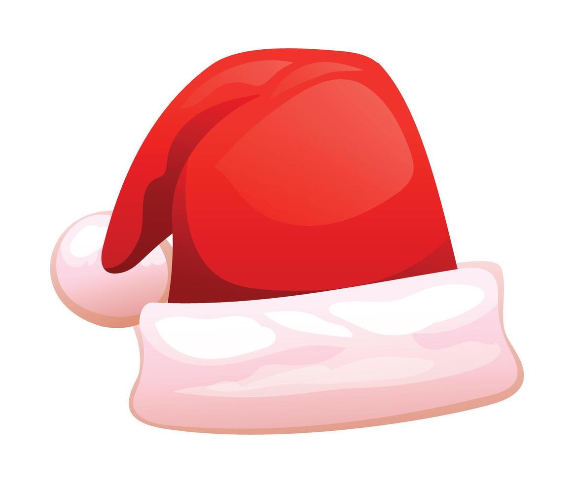 Santa Claus hat cartoon illustration isolated on white background vector