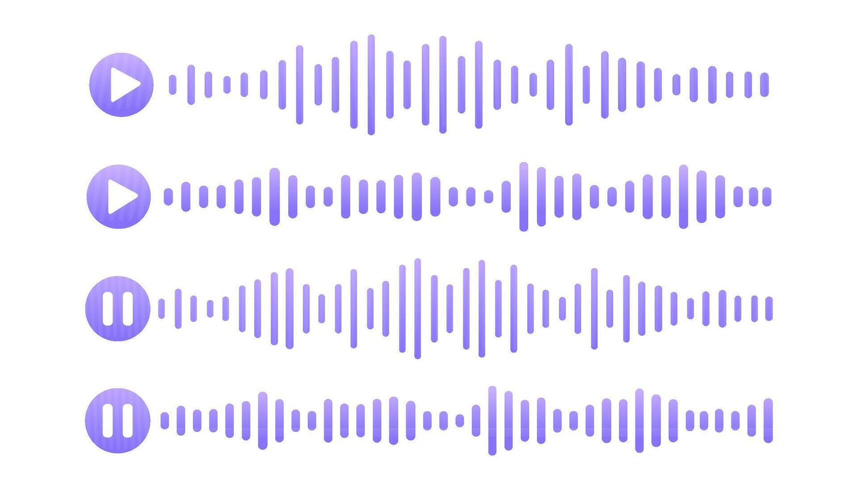 Sound wave or voice message waveform. Podcast, media record, radio signal. Decibel audio record icon isolated on white background. Equalizer line vector