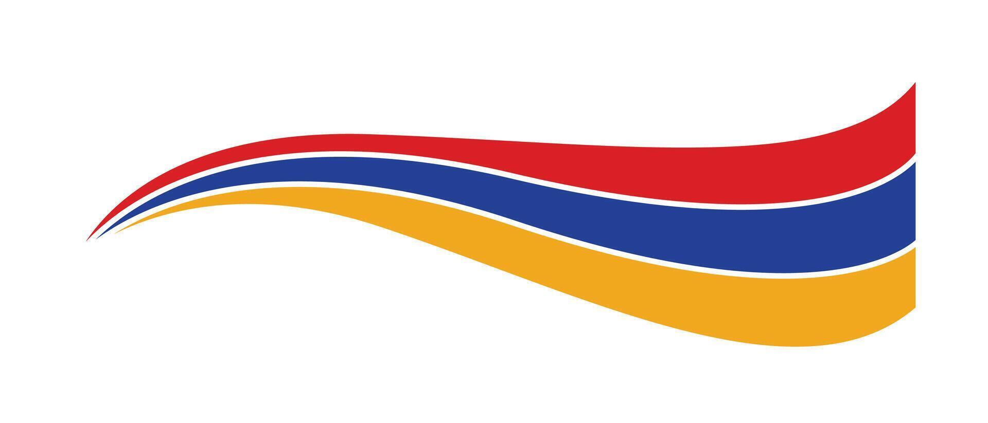 Armenia flag, Armenian flag tricolor curvy design, Armenia wavy flag vector