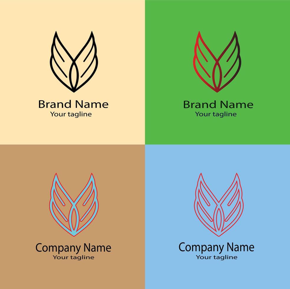 Embracing nature, symmetry leaf abstract logo for company. vector