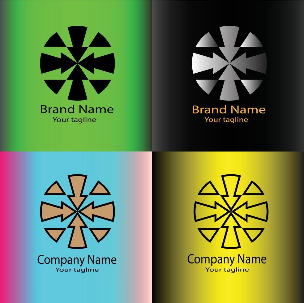 Simple abstract logo for company with square concentric shape. vector